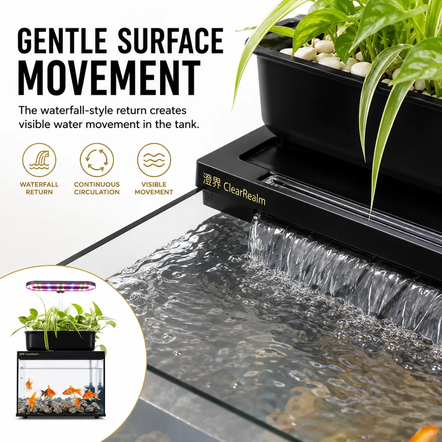 Waterfall gentle surface movement